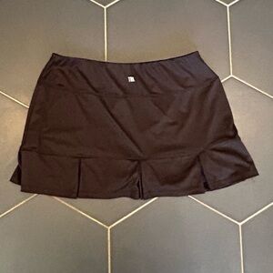 Black Skirt with Pleated Hem
